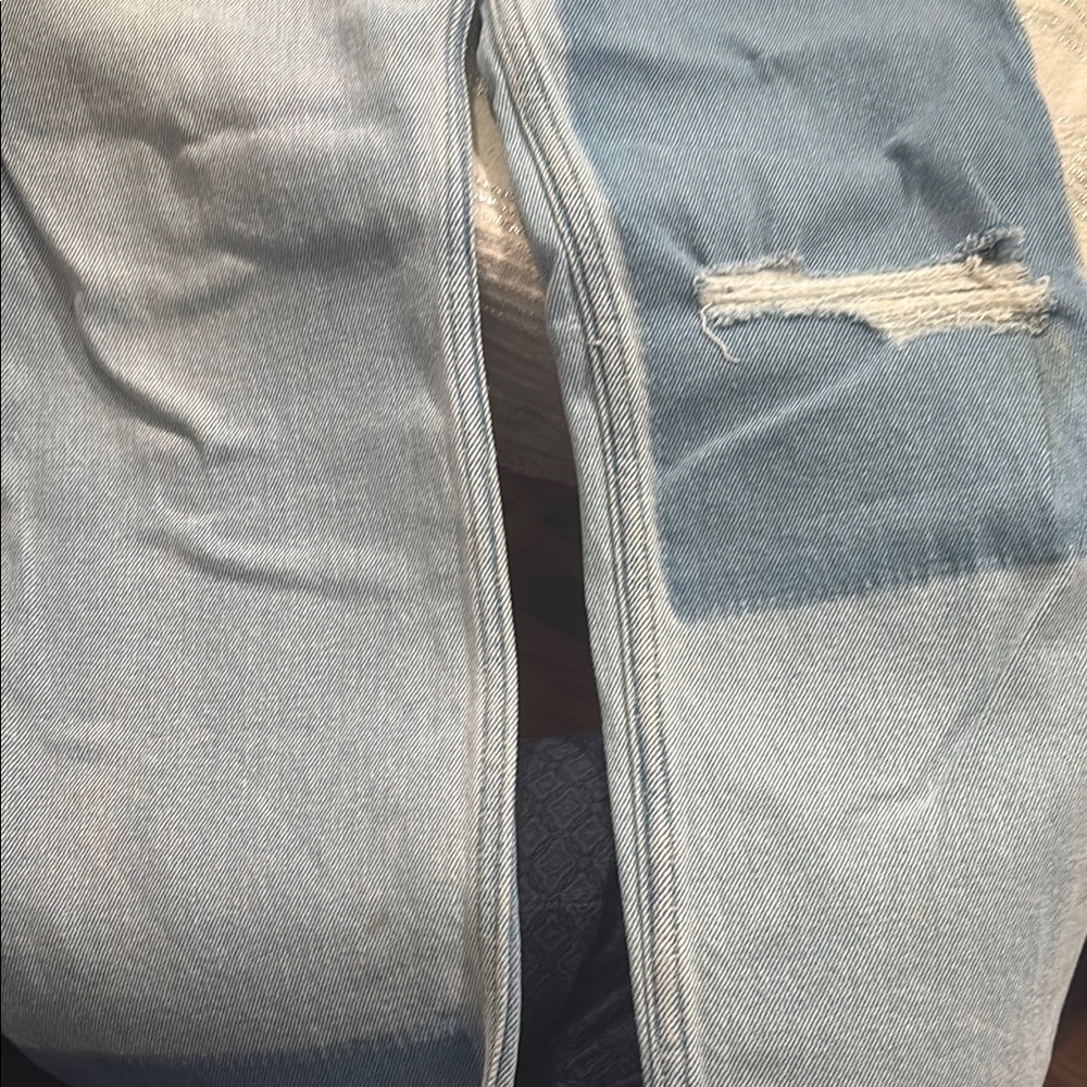 Hollister High Rise Blue Jeans with Distressed Details